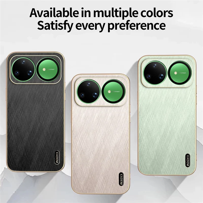 KADEM For Huawei nova 15 Ultra 5G Case Electroplating Silk Texture PU + TPU Phone Back Cover - Black