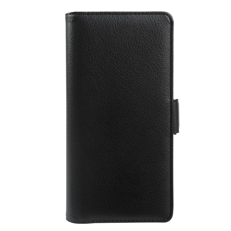 For Samsung Galaxy A34 5G Wallet Case with Dual Magnetic Clasp Litchi Textured Leather Flip Stand Phone Cover - Black