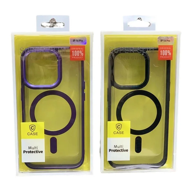 For iPhone 13 Pro Max Magnetic Case TPU + PC Clear Protective Phone Cover Compatible with MagSafe - White