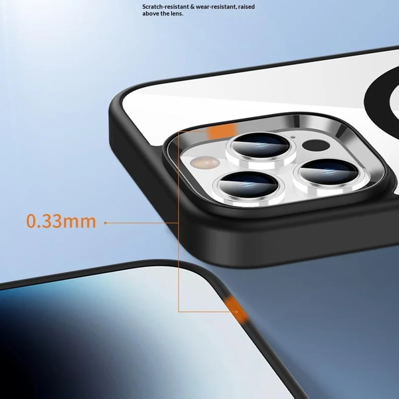 Coque magnétique pour iPhone 16 Pro Max, housse de protection transparente en TPU + PC compatible avec MagSafe - Blanc