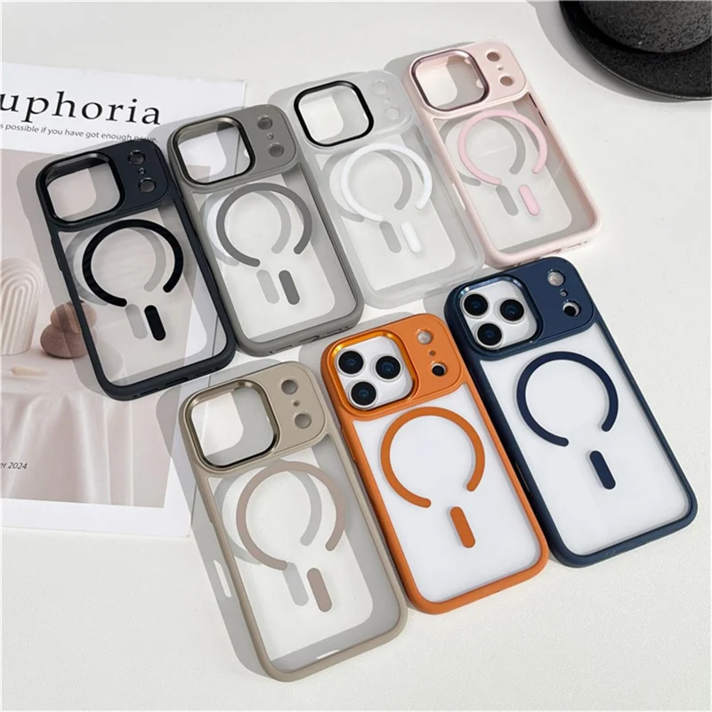 Coque magnétique pour iPhone 17 Pro Max, housse de protection transparente en TPU + PC compatible avec MagSafe - Noir