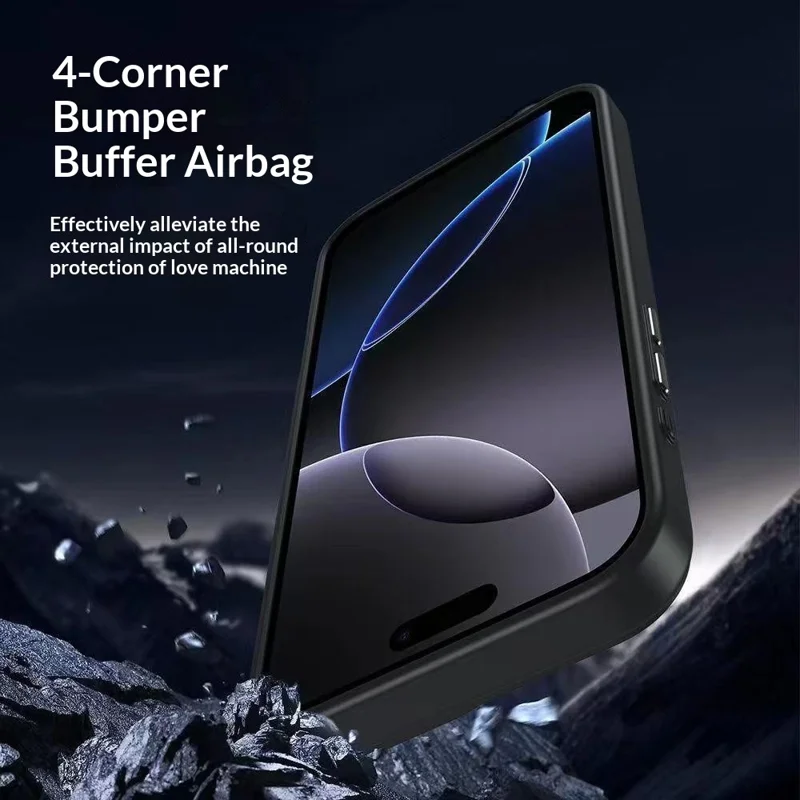 Coque magnétique pour iPhone 17 Pro Max, housse de protection transparente en TPU + PC compatible avec MagSafe - Noir