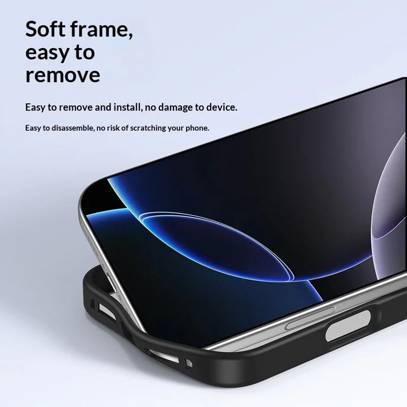 Coque magnétique pour iPhone 17 Pro Max, housse de protection transparente en TPU + PC compatible avec MagSafe - Noir