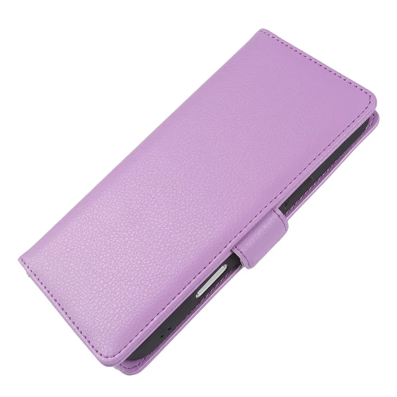 For iPhone Air Wallet Case with Dual Magnetic Clasp Litchi Textured Leather Flip Stand Phone Cover - Purple