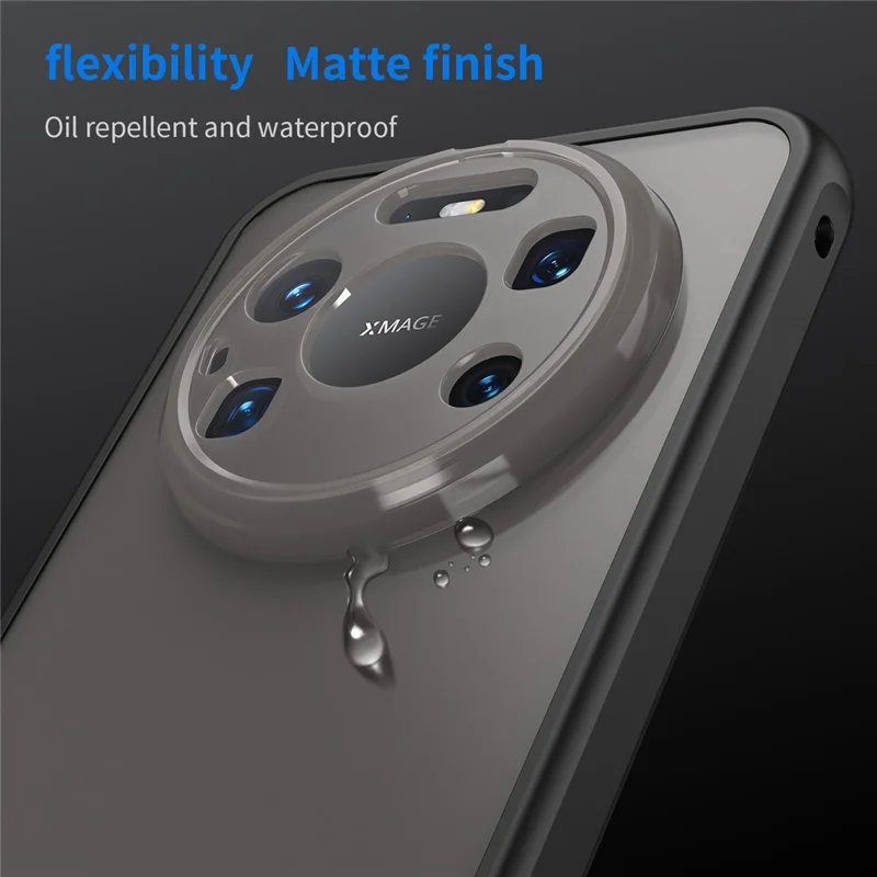 Coque pour Huawei Mate 80 Pro Max, Coque Antichute avec Airbags, Arrière Translucide Mat en PC + TPU - Noir