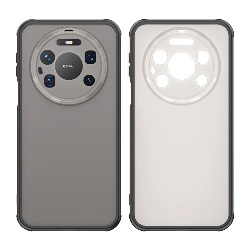 Coque pour Huawei Mate 80 Pro Max, Coque Antichute avec Airbags, Arrière Translucide Mat en PC + TPU - Noir