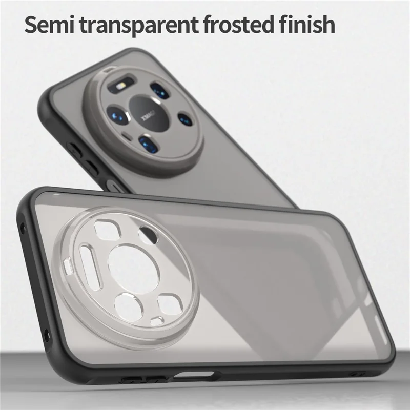 Coque pour Huawei Mate 80 Pro Max, Coque Antichute avec Airbags, Arrière Translucide Mat en PC + TPU - Noir