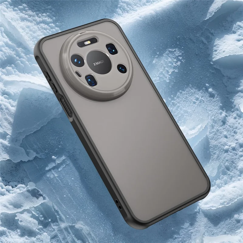 Coque pour Huawei Mate 80 Pro Max, Coque Antichute avec Airbags, Arrière Translucide Mat en PC + TPU - Noir