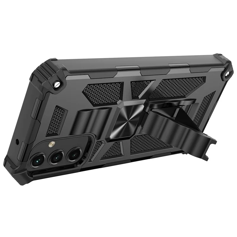 Cover per Samsung Galaxy A14 5G / 4G, Custodia Antiurto con Supporto, Morbido TPU + PC Rigido - Nero