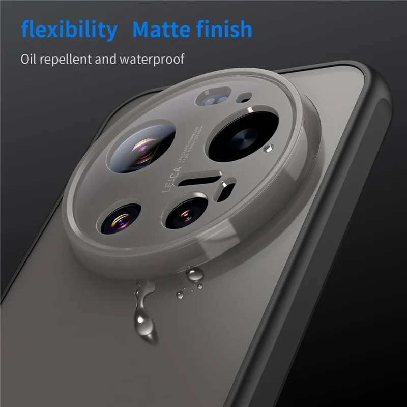 For Xiaomi 17 Ultra 5G Case Drop Proof Airbags Frosted Translucent PC + TPU Phone Back Cover - Black