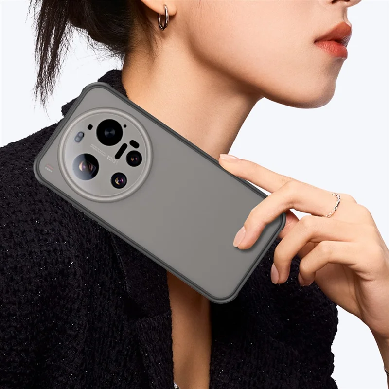 For Xiaomi 17 Ultra 5G Case Drop Proof Airbags Frosted Translucent PC + TPU Phone Back Cover - Black