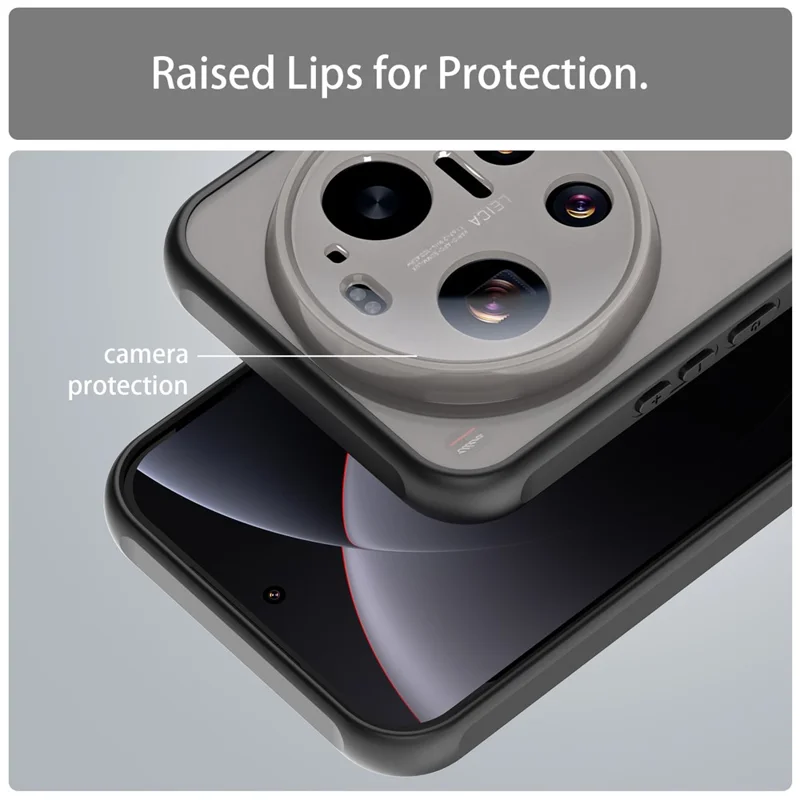 For Xiaomi 17 Ultra 5G Case Drop Proof Airbags Frosted Translucent PC + TPU Phone Back Cover - Black