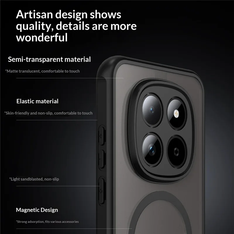 Compra al por mayor para funda magnética Xiaomi Redmi Note 15 Pro 5G (Global) resistente a caídas, cubierta de teléfono PC + TPU - Morado