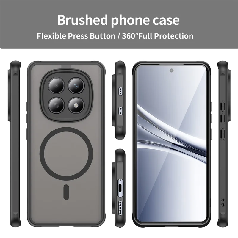 Bulk Purchasing For Xiaomi Poco M8 5G / Redmi Note 15 5G (Global) / 15 4G (Global) Magnetic Case Anti Drop PC + TPU Phone Cover - Black