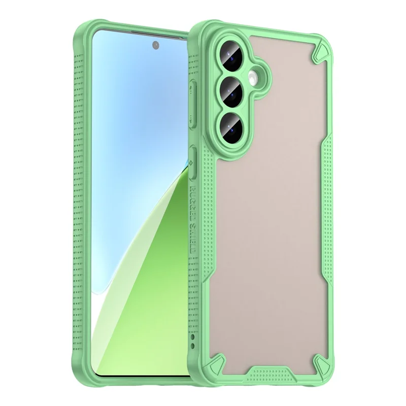 For Samsung Galaxy S26+ Case PC + TPU Semi-Transparent Frosted Finish Protective Phone Cover - Green
