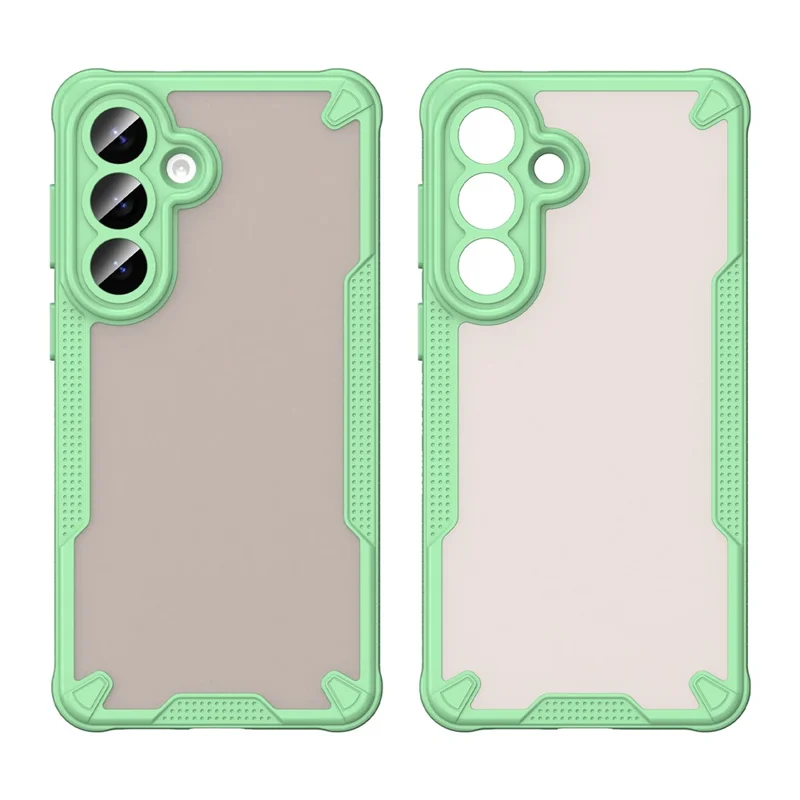 For Samsung Galaxy S26+ Case PC + TPU Semi-Transparent Frosted Finish Protective Phone Cover - Green
