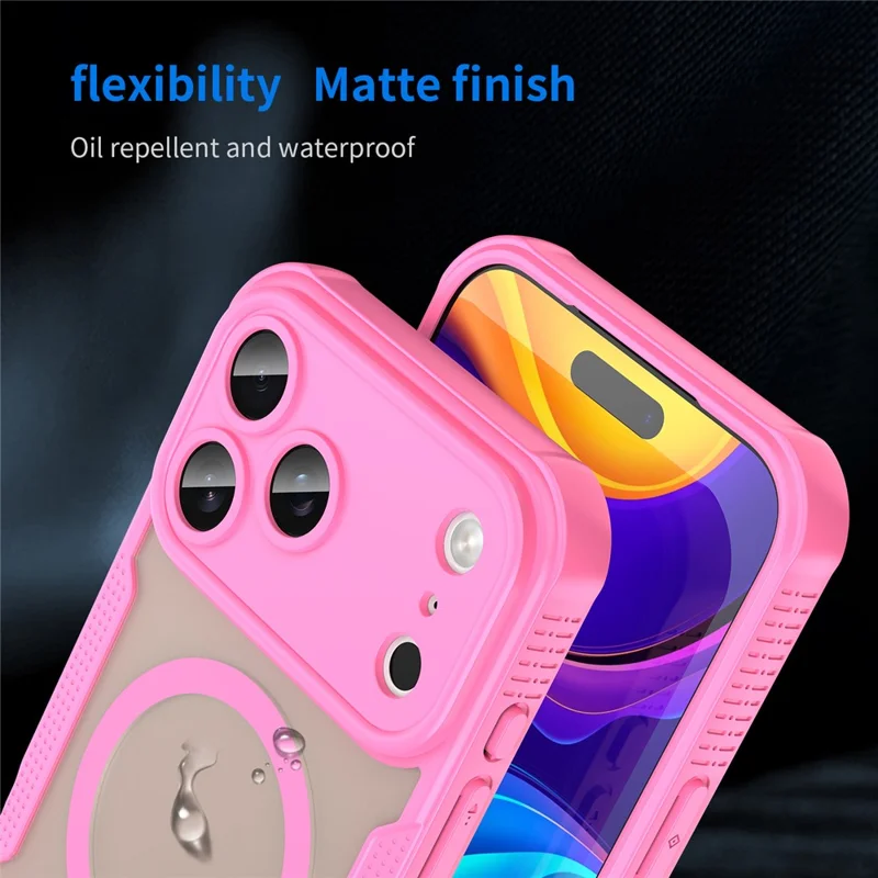 Achat en gros pour coque magnétique iPhone 17 Pro, résistante aux chutes, dos en TPU + PC, compatible MagSafe - Rose