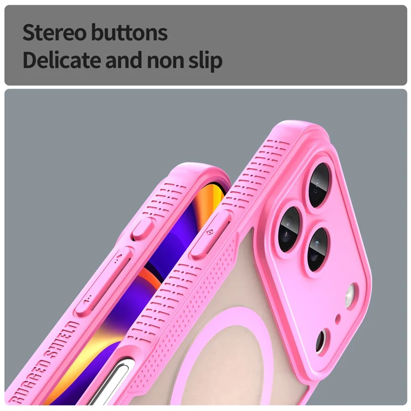 Achat en gros pour coque magnétique iPhone 17 Pro, résistante aux chutes, dos en TPU + PC, compatible MagSafe - Rose