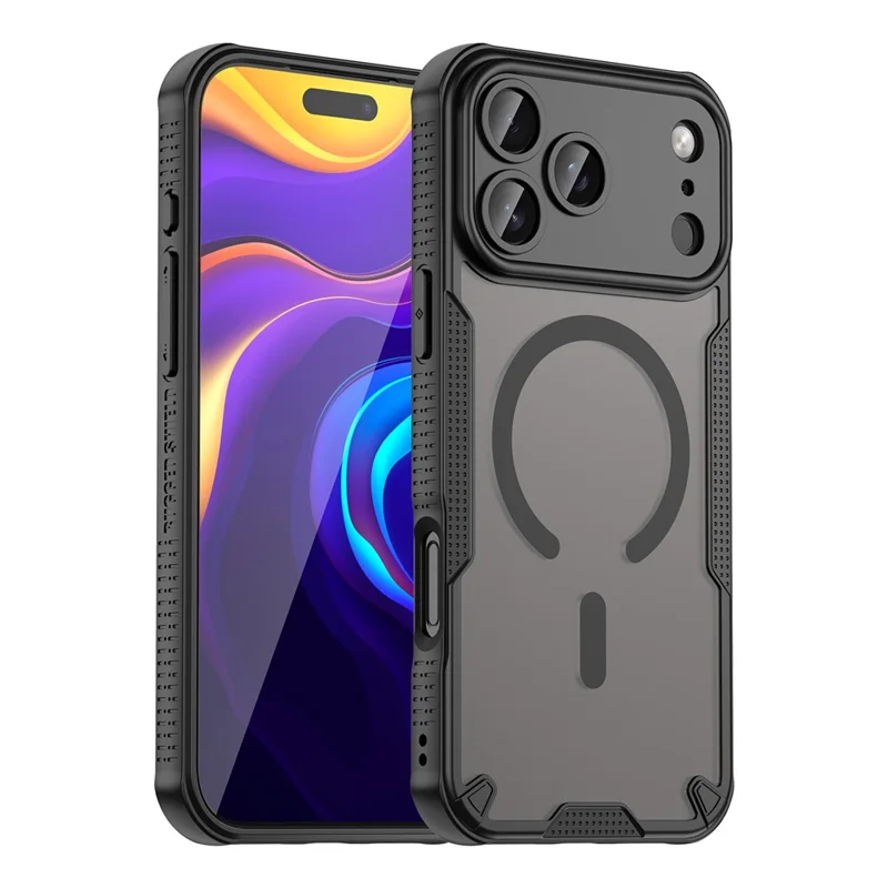 Bulk Purchasing For iPhone 17 Pro Magnetic Case Drop Proof TPU + PC Phone Back Cover Compatible with MagSafe - Black