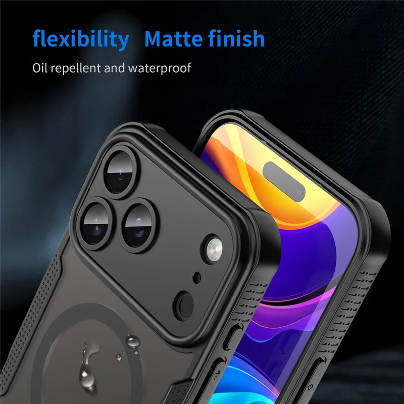 Bulk Purchasing For iPhone 17 Pro Magnetic Case Drop Proof TPU + PC Phone Back Cover Compatible with MagSafe - Black