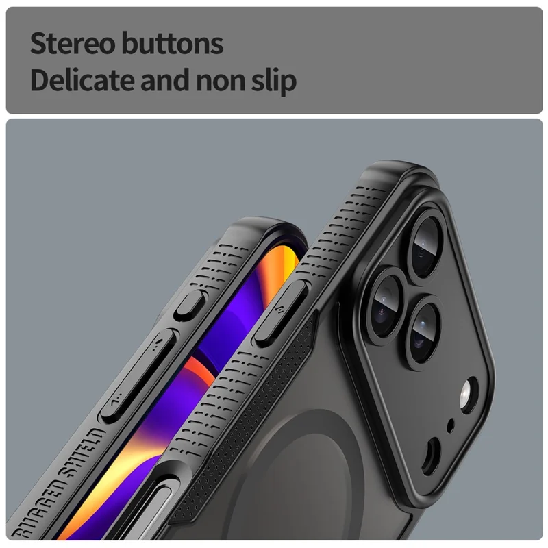 Bulk Purchasing For iPhone 17 Pro Magnetic Case Drop Proof TPU + PC Phone Back Cover Compatible with MagSafe - Black