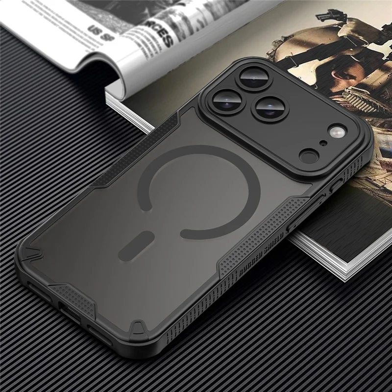 Bulk Purchasing For iPhone 17 Pro Magnetic Case Drop Proof TPU + PC Phone Back Cover Compatible with MagSafe - Black