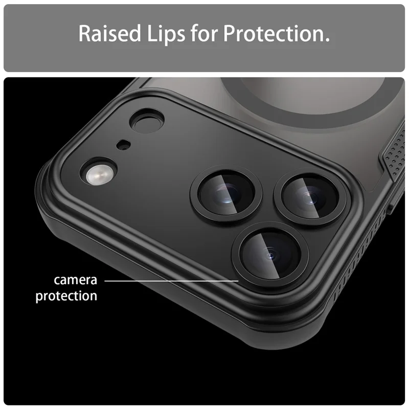 Bulk Purchasing For iPhone 17 Pro Magnetic Case Drop Proof TPU + PC Phone Back Cover Compatible with MagSafe - Black