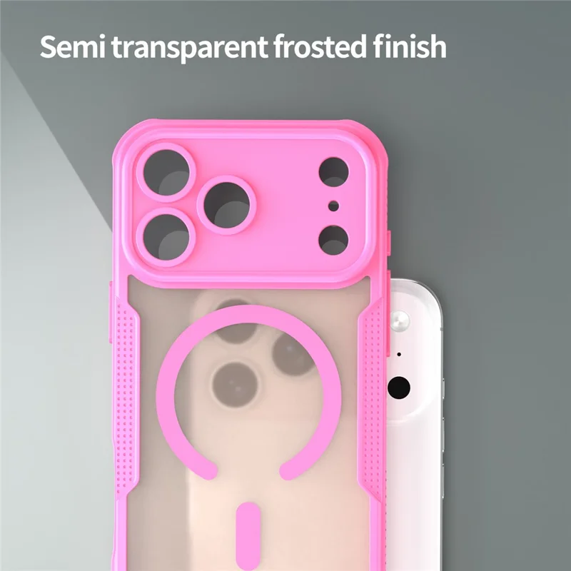 Achat en gros pour coque magnétique iPhone 17 Pro Max, étui antidéflagration en TPU + PC, compatible MagSafe - Rose