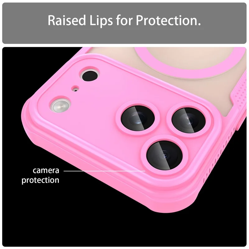 Achat en gros pour coque magnétique iPhone 17 Pro Max, étui antidéflagration en TPU + PC, compatible MagSafe - Rose