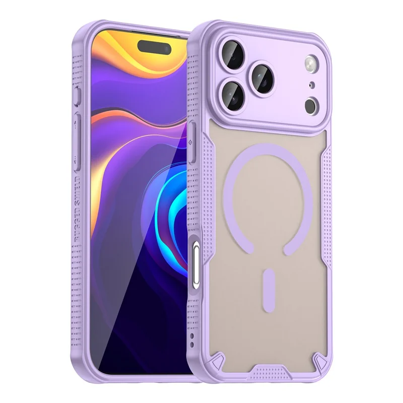 Bulk Purchasing For iPhone 17 Pro Max Magnetic Case Drop Proof TPU + PC Phone Back Cover Compatible with MagSafe - Purple