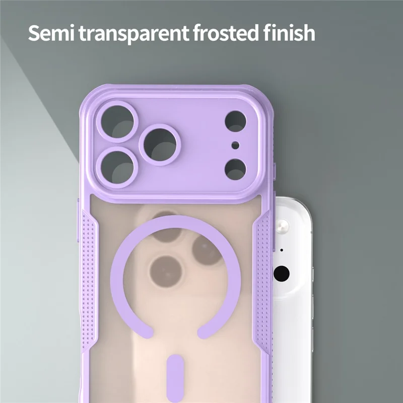 Bulk Purchasing For iPhone 17 Pro Max Magnetic Case Drop Proof TPU + PC Phone Back Cover Compatible with MagSafe - Purple