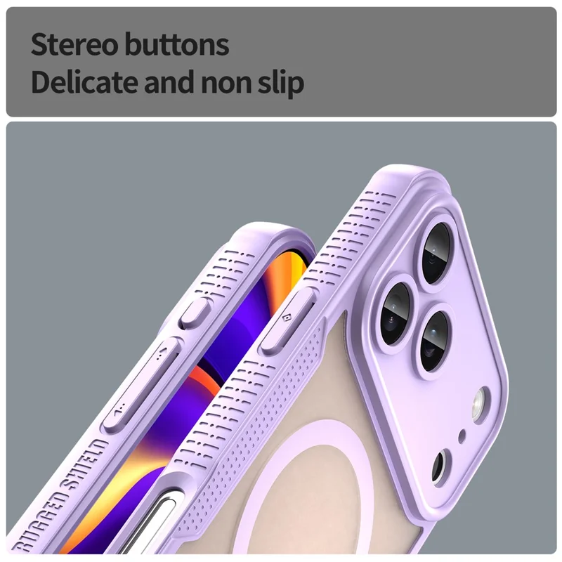 Bulk Purchasing For iPhone 17 Pro Max Magnetic Case Drop Proof TPU + PC Phone Back Cover Compatible with MagSafe - Purple
