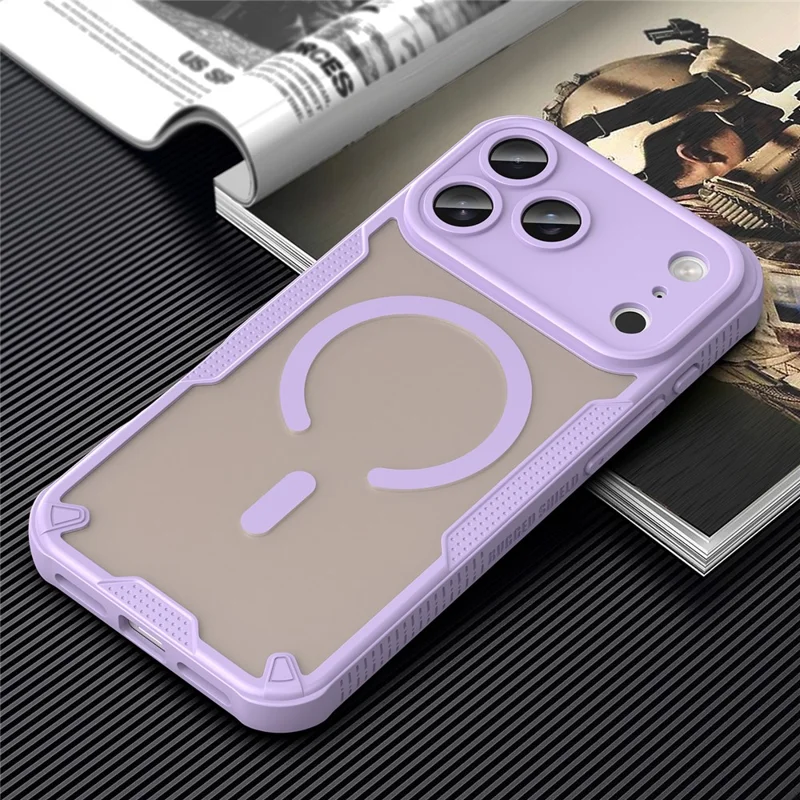 Bulk Purchasing For iPhone 17 Pro Max Magnetic Case Drop Proof TPU + PC Phone Back Cover Compatible with MagSafe - Purple