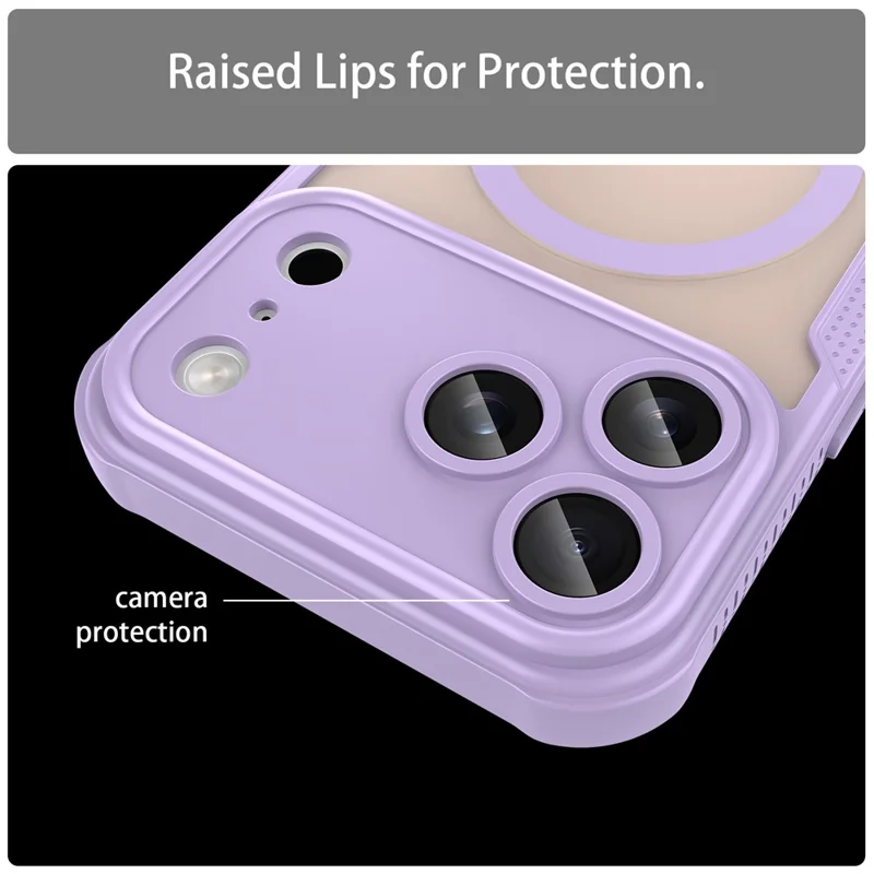 Bulk Purchasing For iPhone 17 Pro Max Magnetic Case Drop Proof TPU + PC Phone Back Cover Compatible with MagSafe - Purple