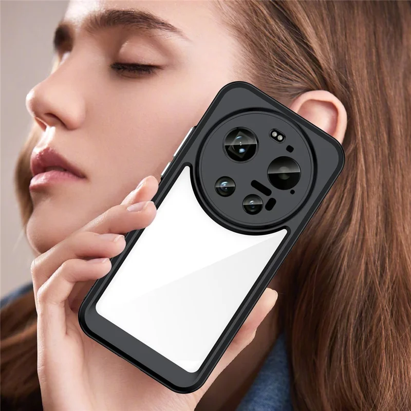 For Xiaomi 17 Ultra 5G Case TPU + Acrylic Protective Clear Phone Cover - Black
