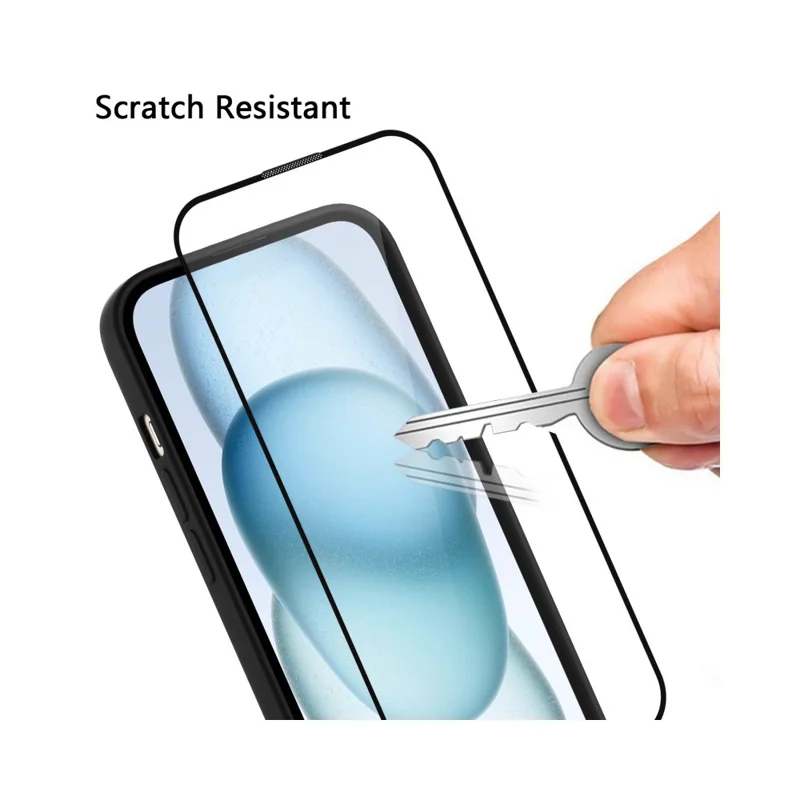 Für Xiaomi Redmi Note 15 5G (Global) Handyhülle WANLONFENG PC TPU Rückseite mit Ständer und gehärtetem Glas - Schwarz