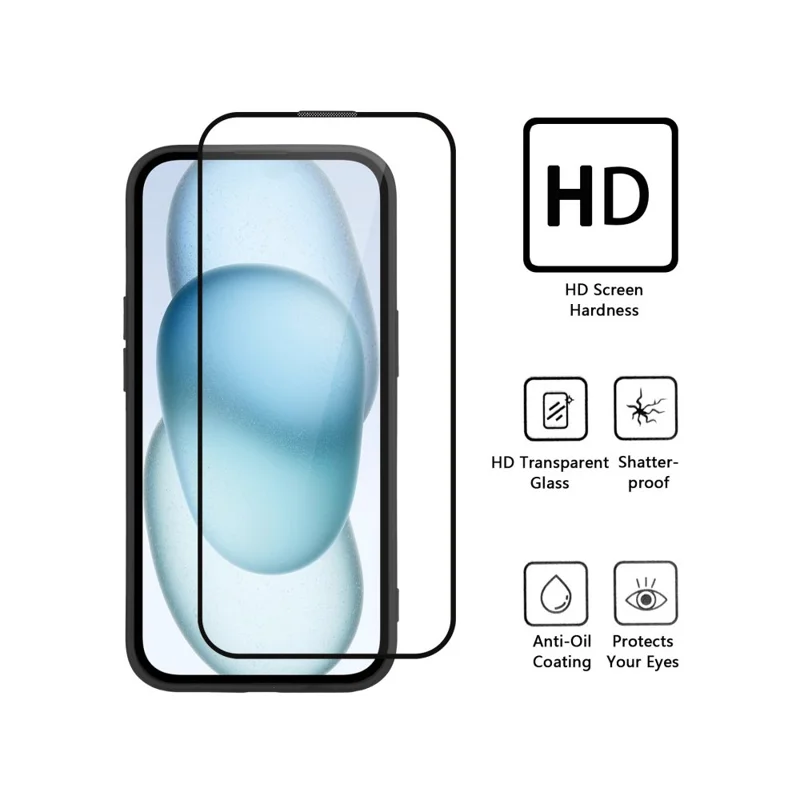 Für Xiaomi Redmi Note 15 5G (Global) Handyhülle WANLONFENG PC TPU Rückseite mit Ständer und gehärtetem Glas - Schwarz