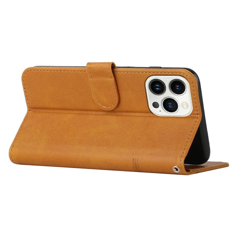 Acquisto all'ingrosso per custodia in pelle per iPhone 16 Pro Max, custodia pieghevole con supporto, portafoglio, chiusura a libro con cinturino - Giallo