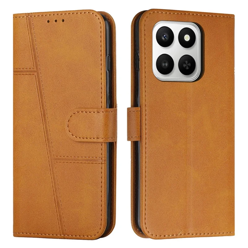 Cover in pelle con portafoglio pieghevole con supporto per Honor 400 Smart 5G / 400 Smart 4G / X7d 4G, trama di vitello, con cinturino - Giallo, acquisto multiplo