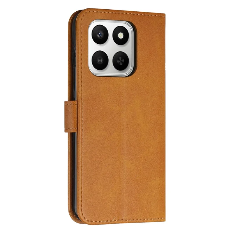 Cover in pelle con portafoglio pieghevole con supporto per Honor 400 Smart 5G / 400 Smart 4G / X7d 4G, trama di vitello, con cinturino - Giallo, acquisto multiplo