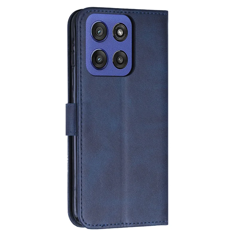Bulk Purchasing Leather Case For Motorola Edge (2025) 5G  /  60 Fusion 5G  /  60 5G Calf Texture Foldable Stand Wallet Flip Phone Cover with Strap - Blue