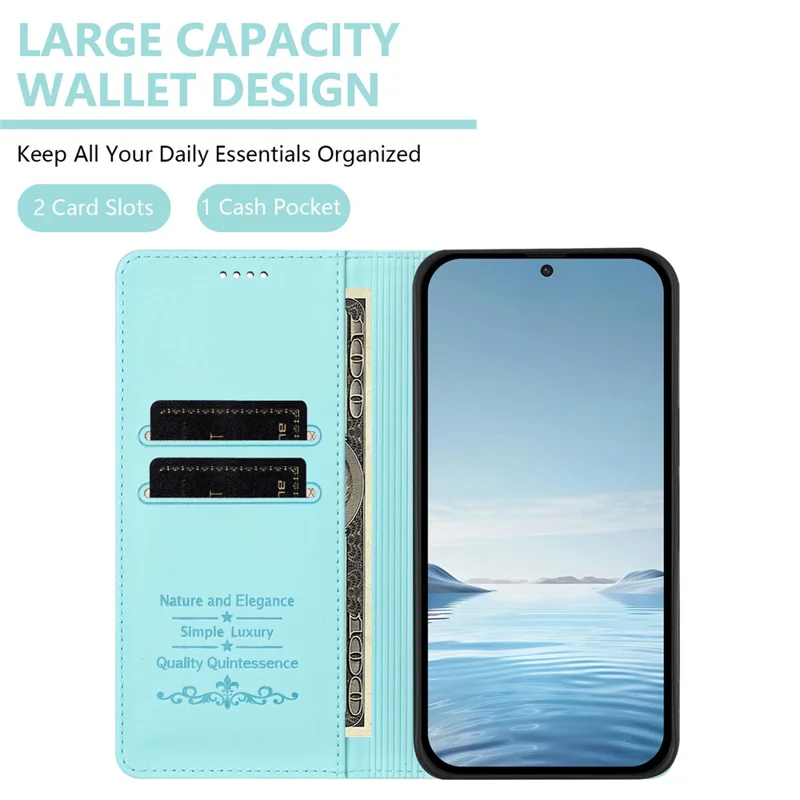 For Xiaomi Poco M8 Pro 5G / Redmi Note 15 Pro+ 5G (Global) Leather Wallet Case Magnetic Closure RFID Blocking Phone Cover - Mint Green