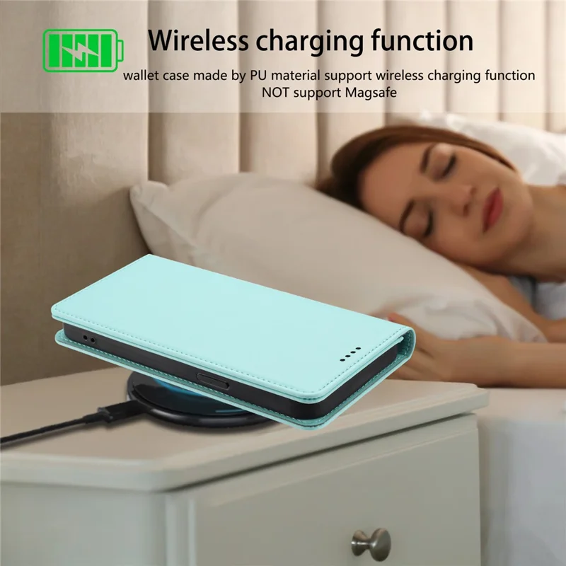 For Xiaomi Poco M8 Pro 5G / Redmi Note 15 Pro+ 5G (Global) Leather Wallet Case Magnetic Closure RFID Blocking Phone Cover - Mint Green