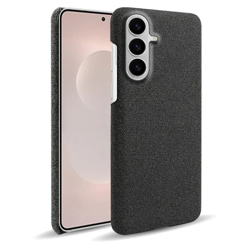 For Samsung Galaxy S26+ Phone Case Cloth Texture Anti-Scratch Protective PC Back Cover - Black - 1