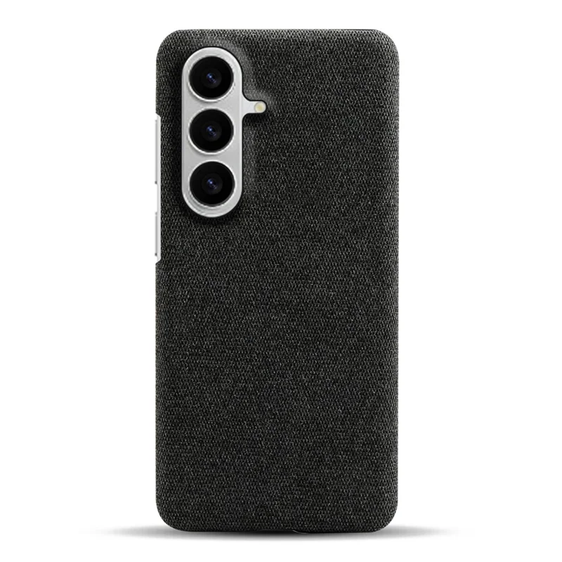 For Samsung Galaxy S26+ Phone Case Cloth Texture Anti-Scratch Protective PC Back Cover - Black - 3