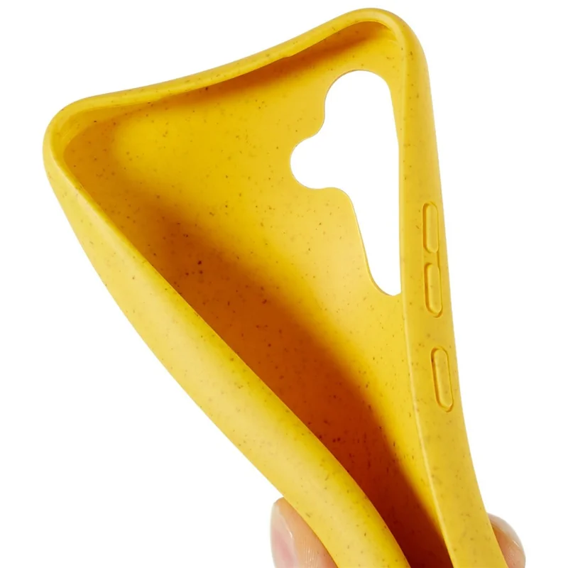 For Samsung Galaxy S26+ Case Biodegradable Wheat Straw + TPU Eco-Friendly Phone Cover with Lanyard - Yellow