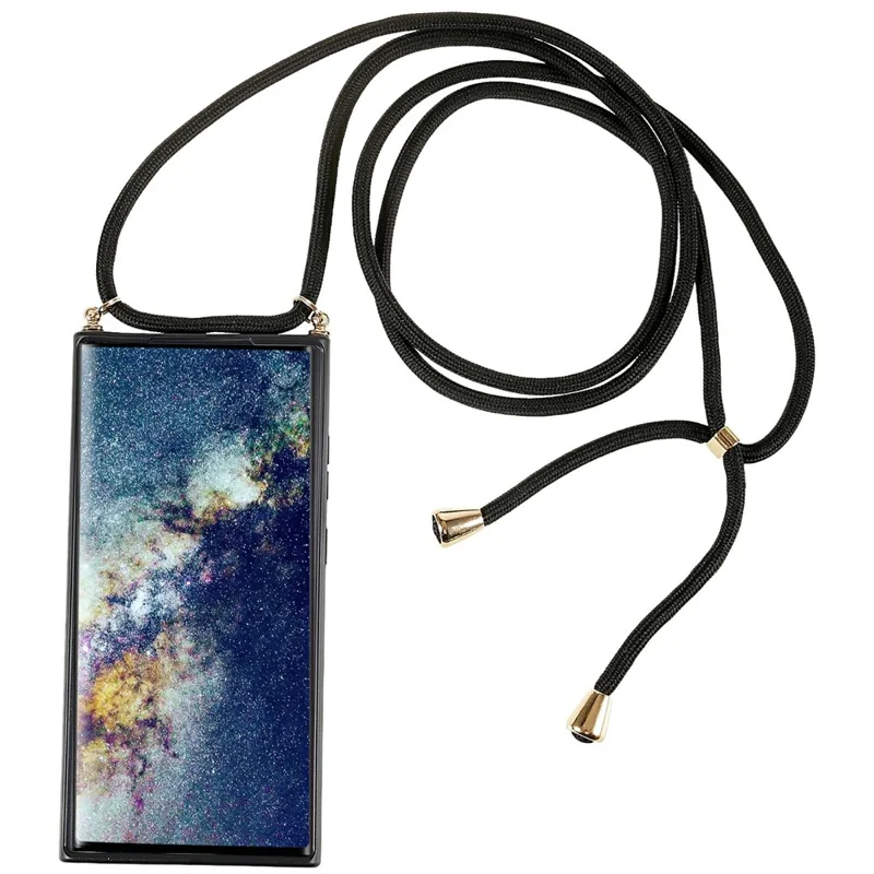 For Samsung Galaxy S26 Ultra Case Biodegradable Wheat Straw + TPU Eco-Friendly Phone Cover with Lanyard - Black