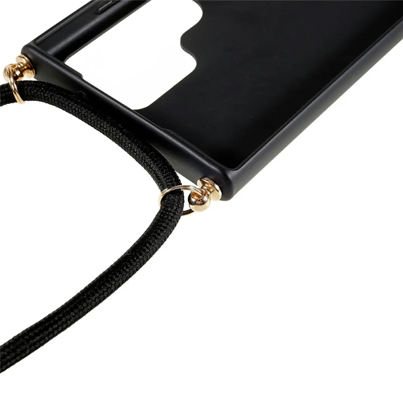 For Samsung Galaxy S26 Ultra Case Biodegradable Wheat Straw + TPU Eco-Friendly Phone Cover with Lanyard - Black