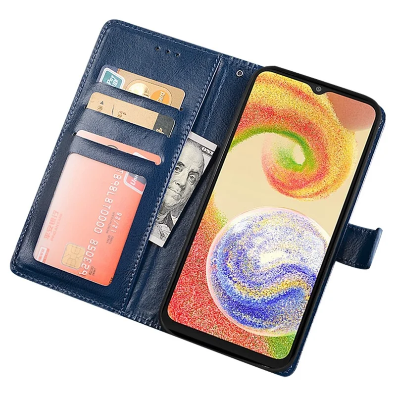 IDEWEI For Samsung Galaxy A23 4G / A23 5G (Global Version) Drop-proof Magnetic Closure Wallet Phone Case Crazy Horse Texture PU Leather Flip Cover with Stand Function - Black