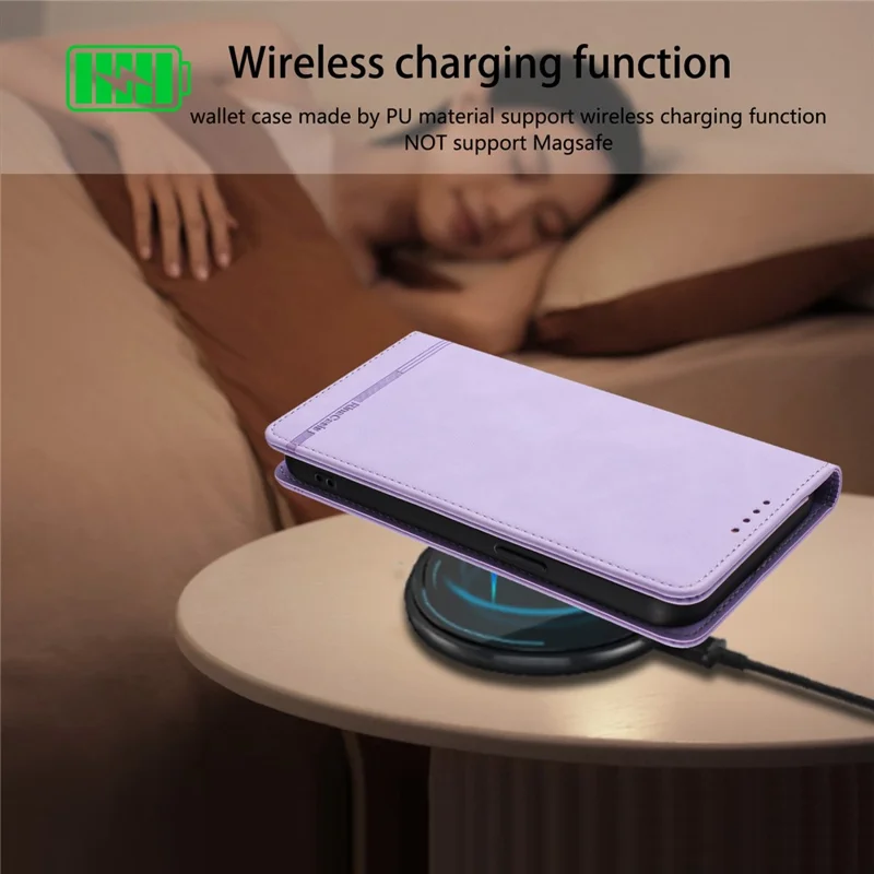 RINACASIS RC23 For Xiaomi Redmi Note 15 Pro 4G (Global) Case RFID Blocking Wallet Stand PU Leather Phone Cover - Light Purple